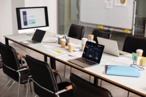 Open plan workstations